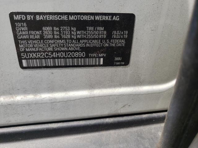 5UXKR2C54H0U20890 BMW X5 Sdrive35i