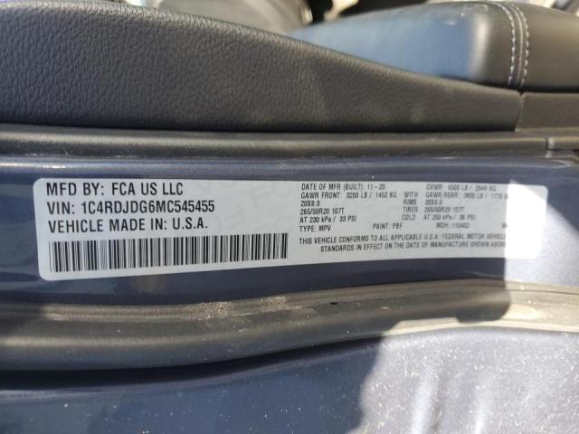 1C4RDJDG6MC545455 Dodge DURANGO GT