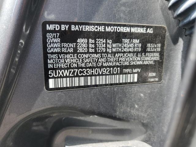 5UXWZ7C33H0V92101 BMW X3 Sdrive28i