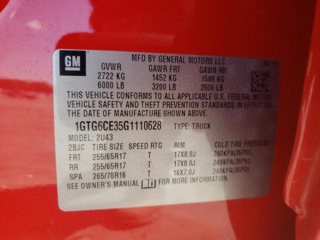 1GTG6CE35G1110628 GMC CANYON SLE