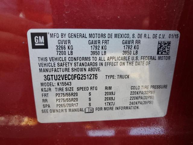 3GTU2VEC0FG251276 GMC Sierra K1500 Slt
