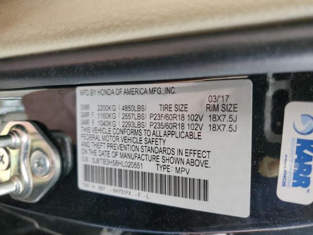 5J8TB3H58HL020551 Acura Rdx Technology