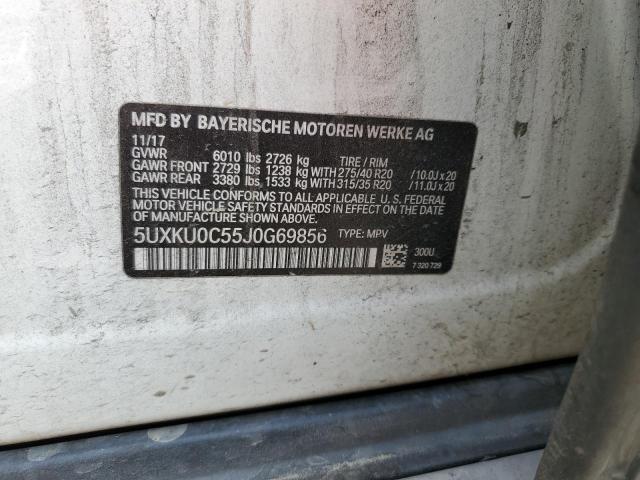 5UXKU0C55J0G69856 BMW X6 Sdrive35i