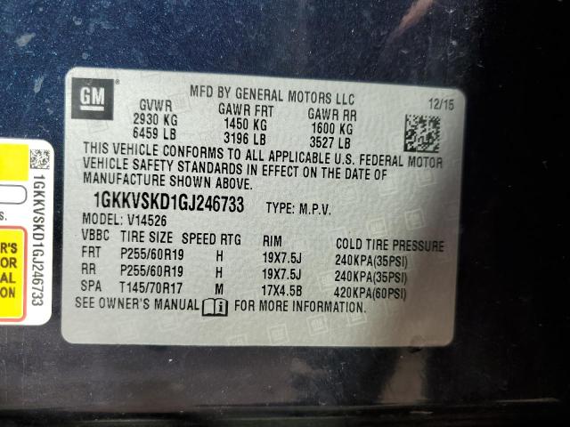 1GKKVSKD1GJ246733 GMC Acadia Slt-2