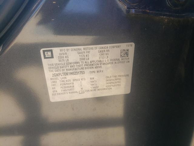 2GKFLTEK1H6231753 GMC Terrain Sle