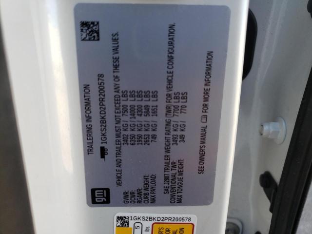 1GKS2BKD2PR200578 GMC YUKON SLT