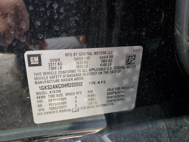 1GKS2AKC8HR203892 GMC YUKON SLE