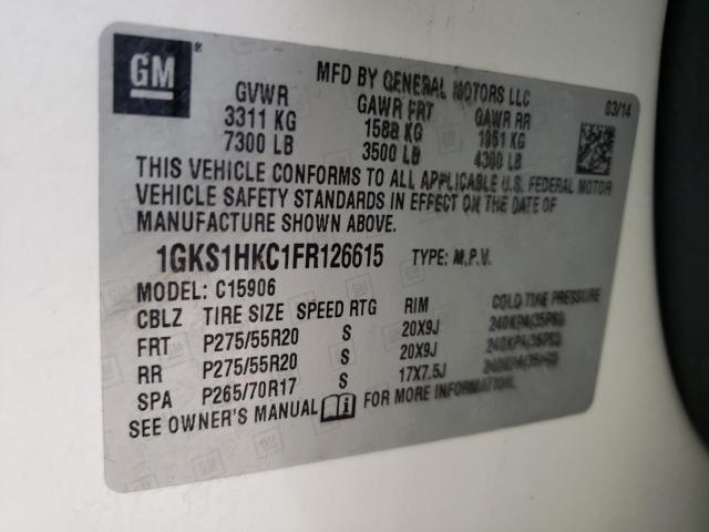 1GKS1HKC1FR126615 GMC Yukon Xl C1500 Slt
