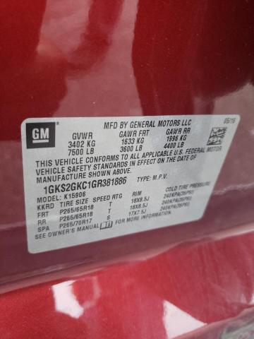 1GKS2GKC1GR381886 GMC Yukon Xl K1500 Slt