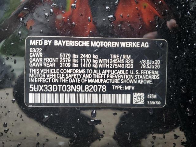 5UX33DT03N9L82078 BMW X4 Xdrive30i