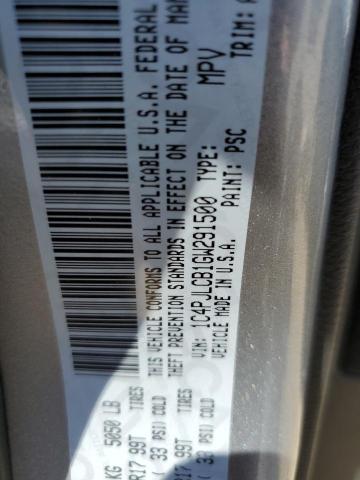 1C4PJLCB1GW291500 Jeep Cherokee Latitude