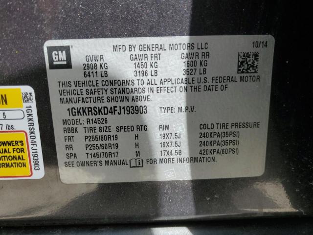 1GKKRSKD4FJ193903 GMC Acadia Slt-2