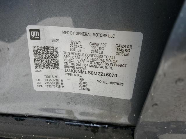 1GKKNMLS8MZ216070 GMC ACADIA SLT