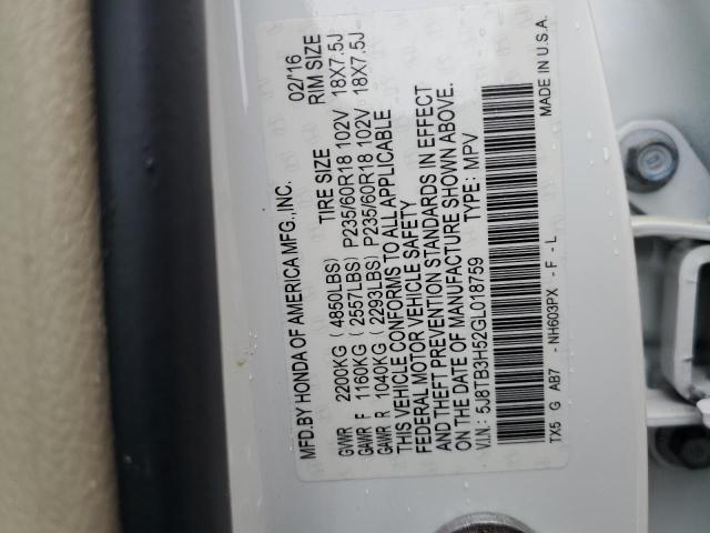 5J8TB3H52GL018759 Acura Rdx Technology