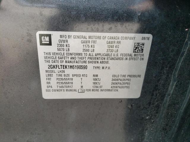 2GKFLTEK1H6190590 GMC Terrain Sle