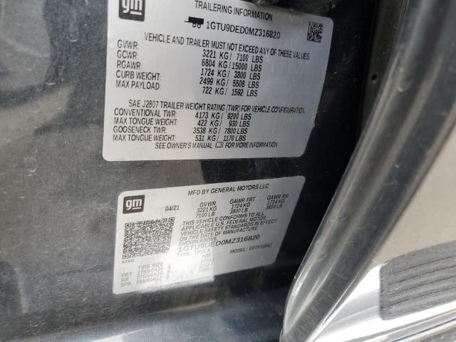 1GTU9DED0MZ316820 GMC Sierra K1500 Slt