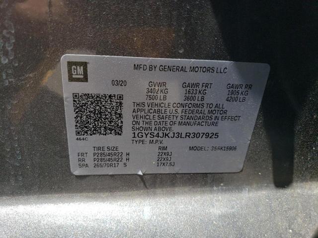 1GYS4JKJ3LR307925 Cadillac Escalade Esv Premium Luxury