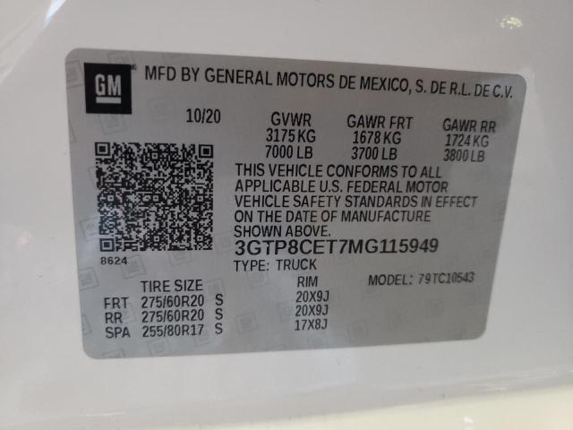 3GTP8CET7MG115949 GMC Sierra C1500 Elevation