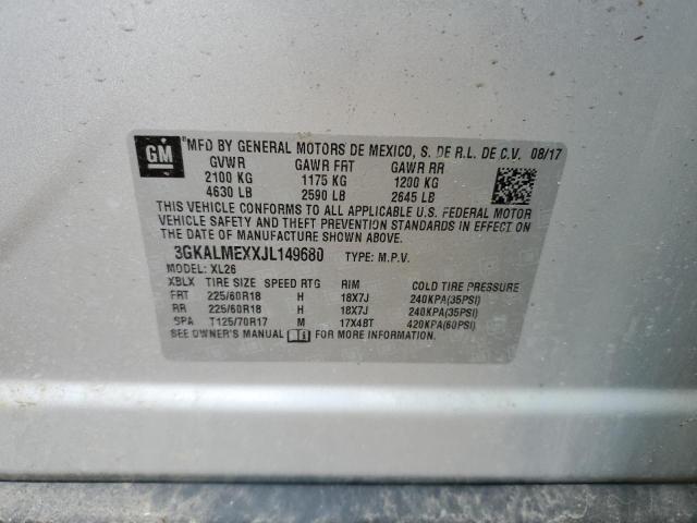 3GKALMEXXJL149680 GMC Terrain Sle