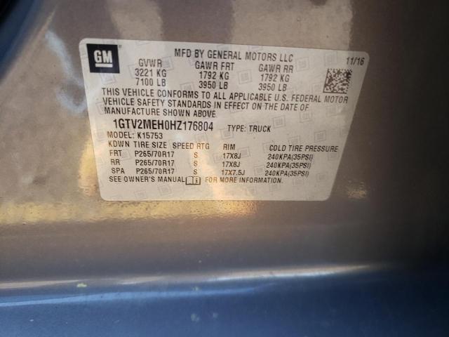 1GTV2MEH0HZ176804 GMC Sierra K1500 Sle