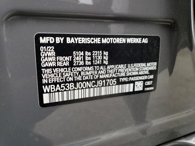 WBA53BJ00NCJ91705 BMW 540 I