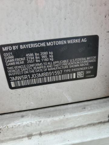 3MW5R1J03M8B91597 BMW 330I