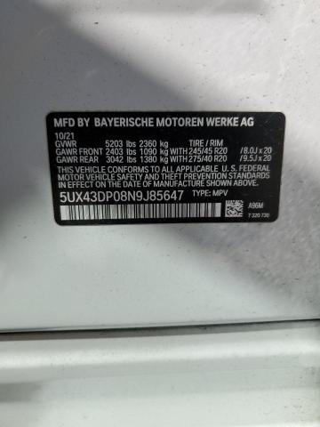5UX43DP08N9J85647 BMW X3 Sdrive30i