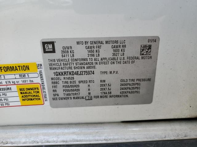 1GKKRTKD4EJ275974 GMC Acadia Denali