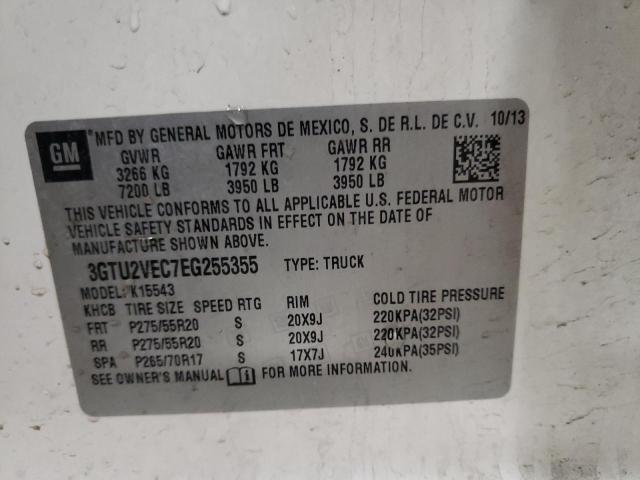 3GTU2VEC7EG255355 GMC Sierra K1500 Slt