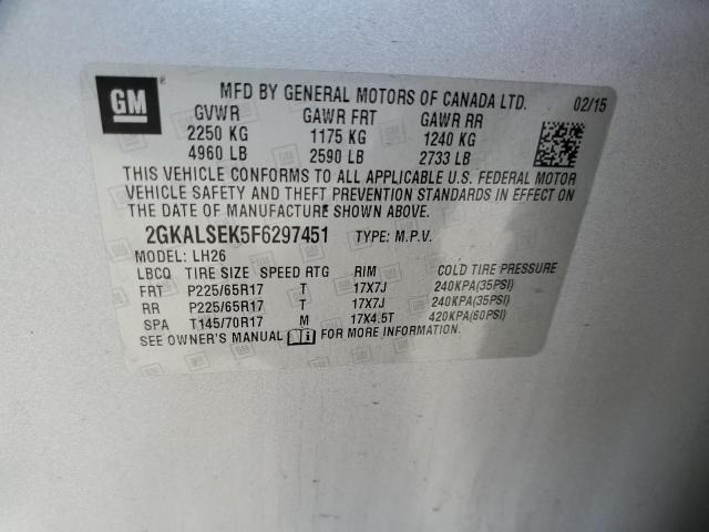 2GKALSEK5F6297451 GMC Terrain Slt