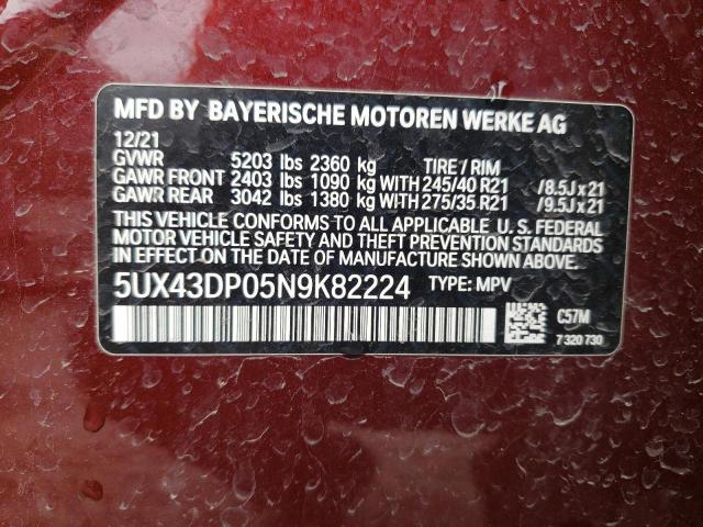 5UX43DP05N9K82224 BMW X3 Sdrive30i