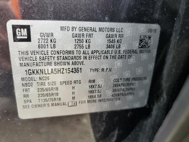 1GKKNLLA5HZ154361 GMC ACADIA SLE
