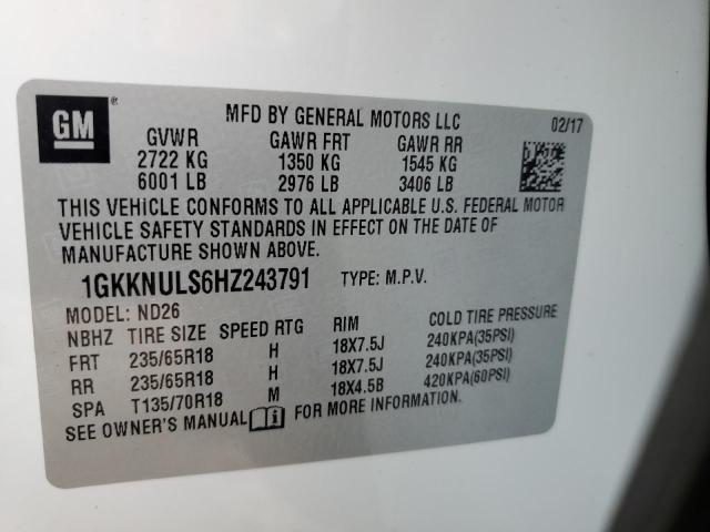 1GKKNULS6HZ243791 GMC Acadia Slt-1