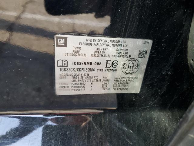 1GKS2CKJXGR189504 GMC YUKON DENALI