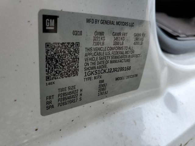 1GKS1CKJ2JR289168 GMC YUKON DENALI