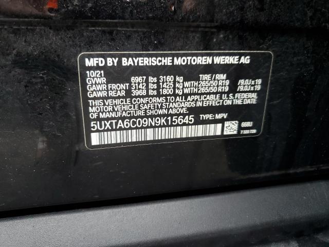 5UXTA6C09N9K15645 BMW X5 Xdrive45e