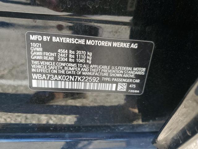 WBA73AK02N7K22592 BMW 228XI