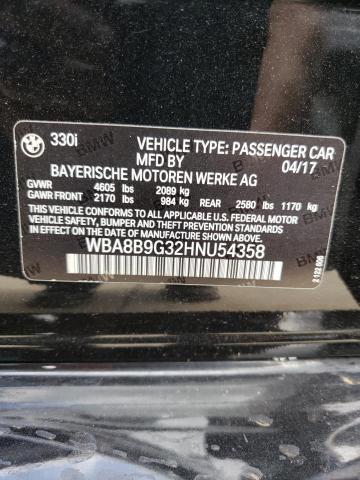 WBA8B9G32HNU54358 BMW 330 I
