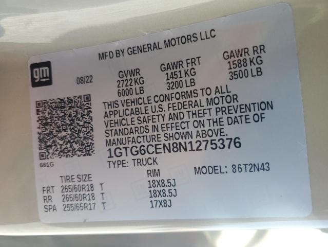 1GTG6CEN8N1275376 GMC Canyon Elevation
