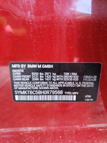 5YMKT6C58H0R79568 BMW X5 M