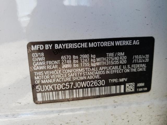 5UXKT0C57J0W02630 BMW X5 Xdr40e