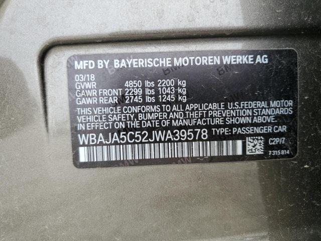 WBAJA5C52JWA39578 BMW 530 I