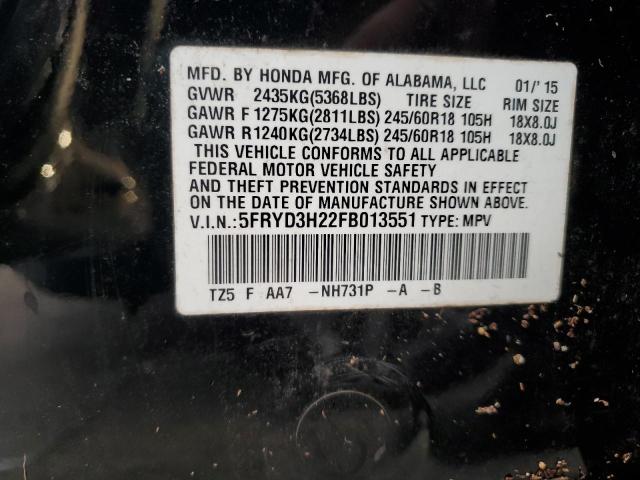 5FRYD3H22FB013551 Acura MDX