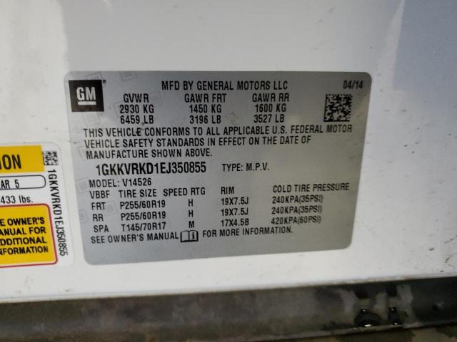 1GKKVRKD1EJ350855 GMC Acadia Slt-1