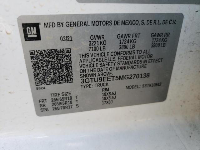 3GTU9EET5MG270138 GMC Sierra K1500 At4