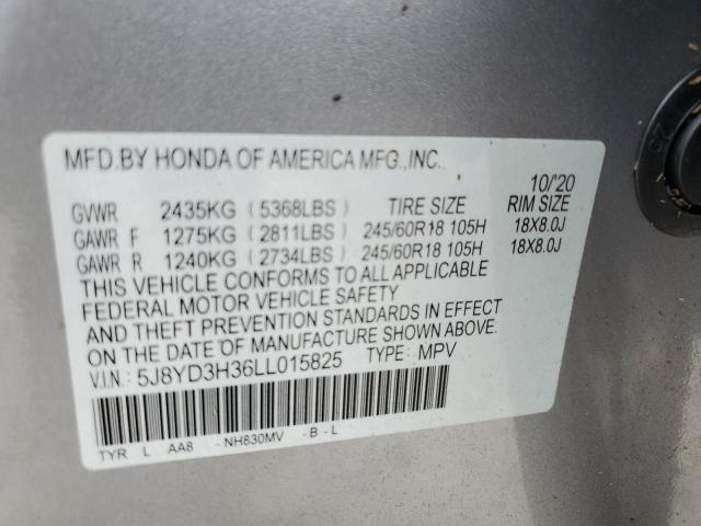 5J8YD3H36LL015825 Acura MDX
