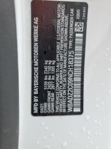 WBADZ2C09NCH18375 BMW 840i