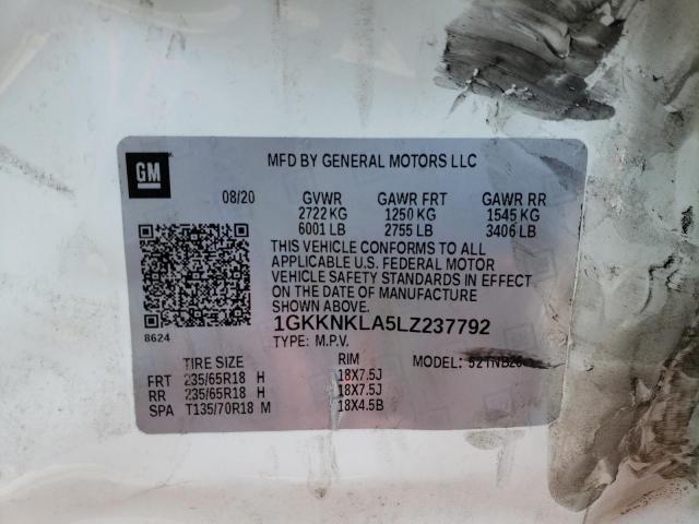 1GKKNKLA5LZ237792 GMC ACADIA SLE