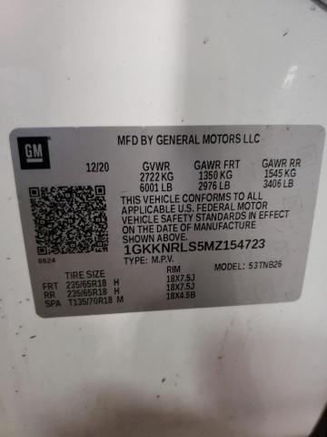 1GKKNRLS5MZ154723 GMC ACADIA SLE