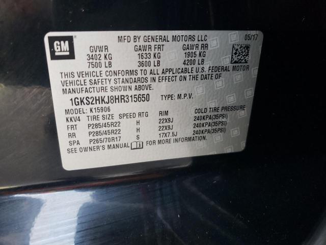 1GKS2HKJ8HR315650 GMC YUKON XL DENALI